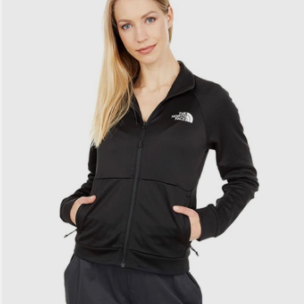 The North Face Women's Active Trail AT Black Full Zip Up Fleece Jacket crop